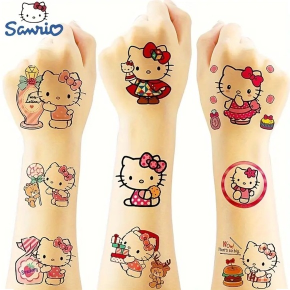 HELLO KITTY Tattoos Kawaii Coquette Girls Gift Pack Temporary Waterproof Tats 🎀 - Picture 4 of 10